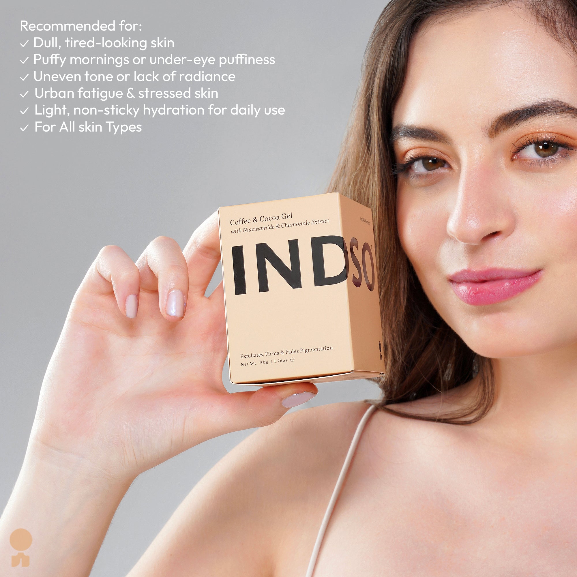 Coffee & Cocoa Gel with Niacinamide & Chamomile Extract